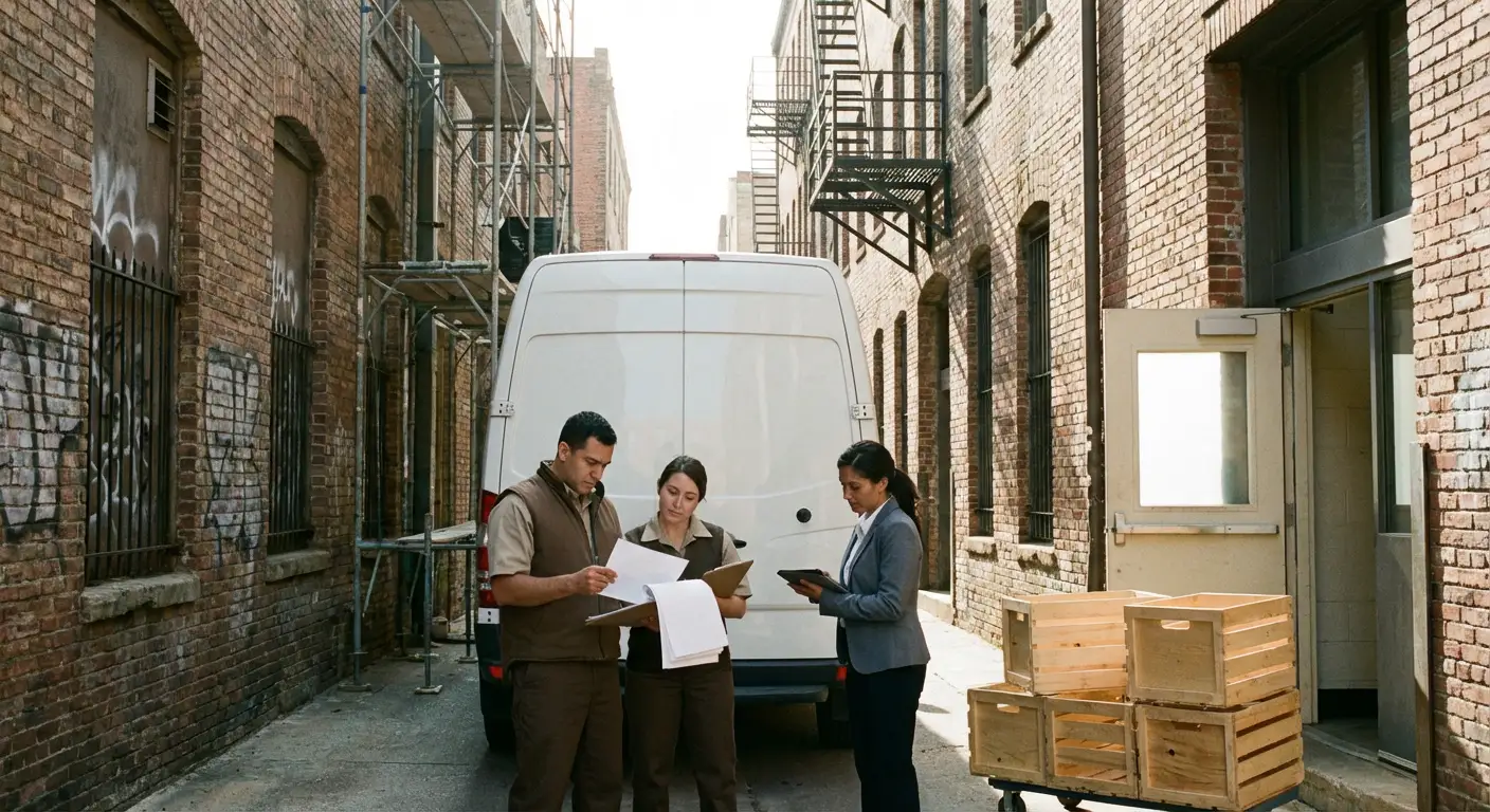 Burbank alley delivery access and clearance check