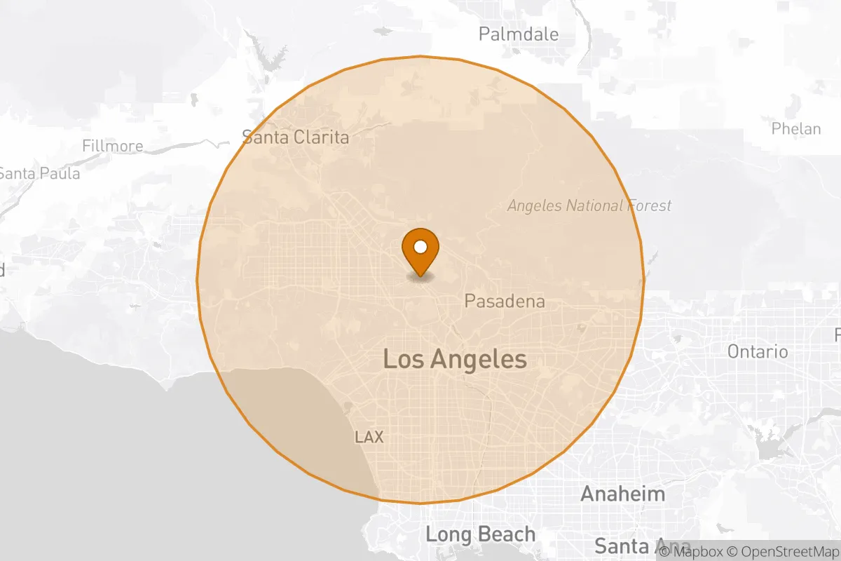 service area service area map in Burbank, CA